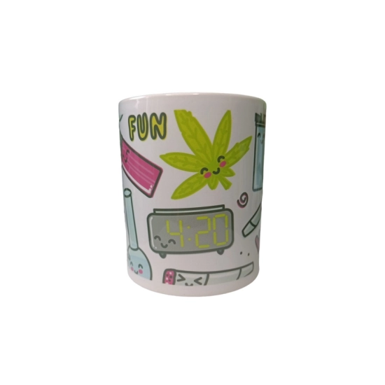 Kubek porcelanowy z grafiką WEED FUN 420